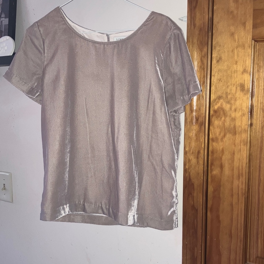 J. Crew Velvet Tan Blouse- BRAND NEW!